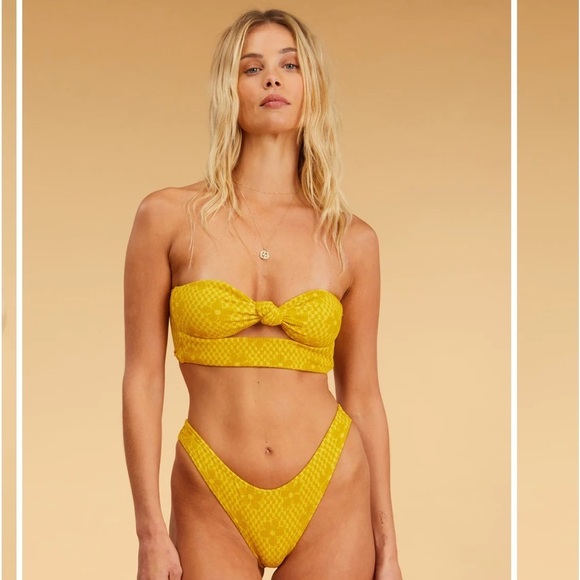 ☀️BILLABONG☀️ Salty Blonde Made Ya Look Knot Bandeau MADE YA LOOK HIKE BIKINI - Picture 4 of 17